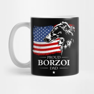 Borzoi Dad American Flag patriotic dog Mug